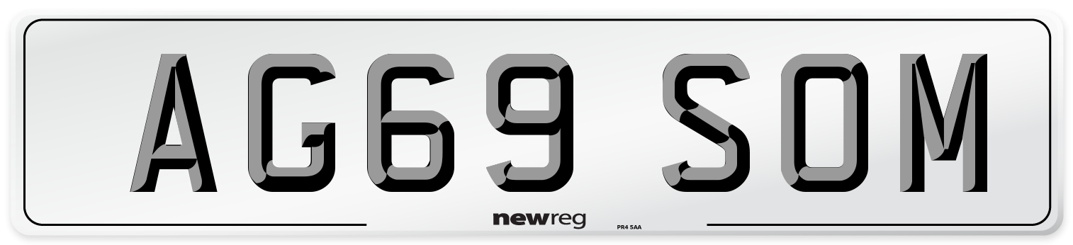 AG69 SOM Number Plate from New Reg